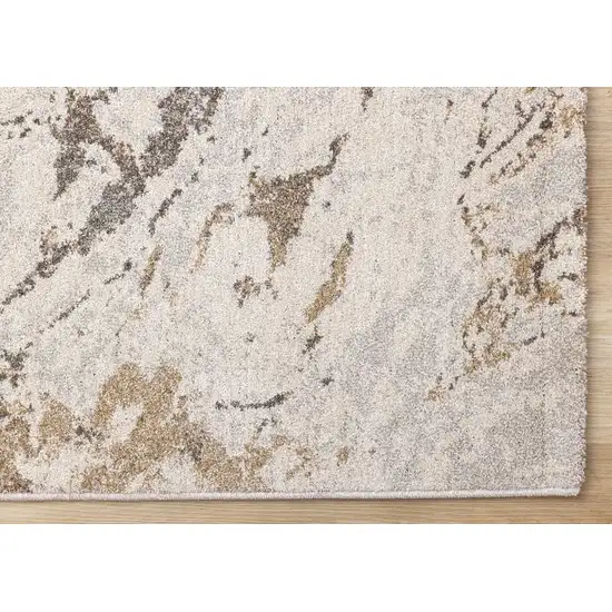 White And Gray Abstract Area Rug Photo 7