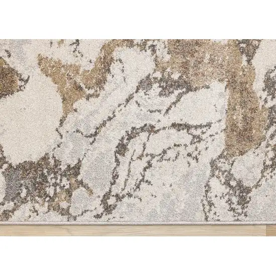 White And Gray Abstract Area Rug Photo 9