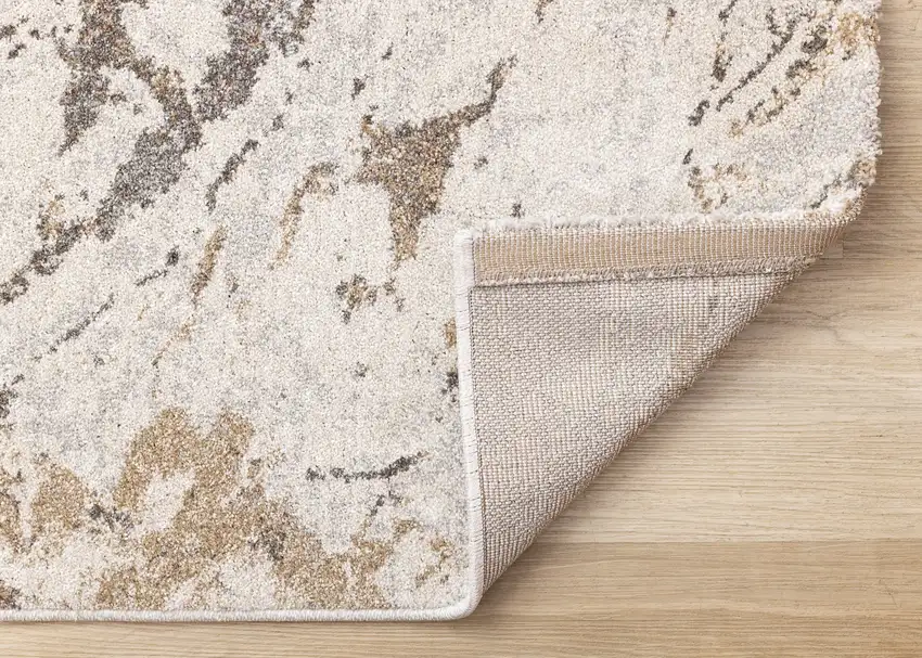 White And Gray Abstract Area Rug Photo 8