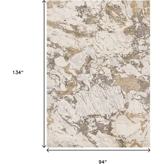 White And Gray Abstract Area Rug Photo 3