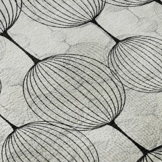 White And Gray Geometric Washable Area Rug With UV Protection Photo 8