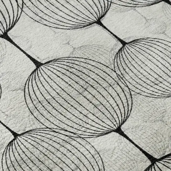White And Gray Geometric Washable Area Rug With UV Protection Photo 9