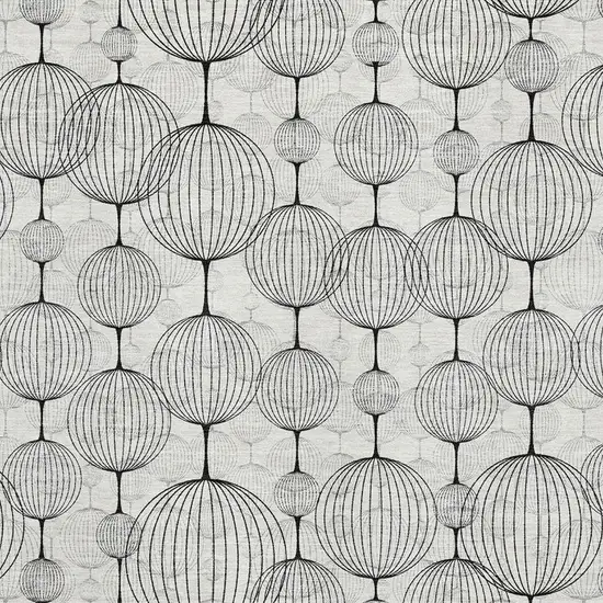 White And Gray Geometric Washable Area Rug With UV Protection Photo 3