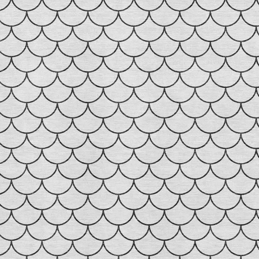 White And Gray Geometric Washable Area Rug With UV Protection Photo 2