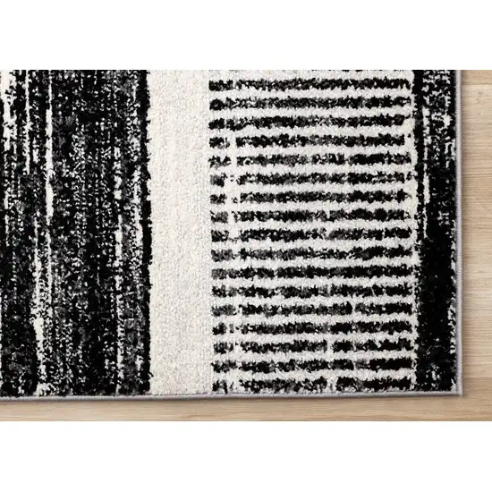 White And Gray Striped Area Rug Photo 9