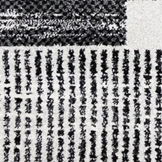 White And Gray Striped Area Rug Photo 5