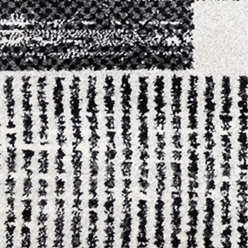 White And Gray Striped Area Rug Photo 5