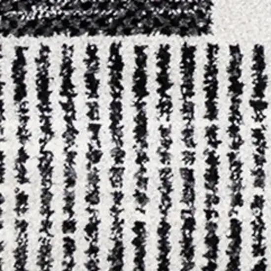 White And Gray Striped Area Rug Photo 4