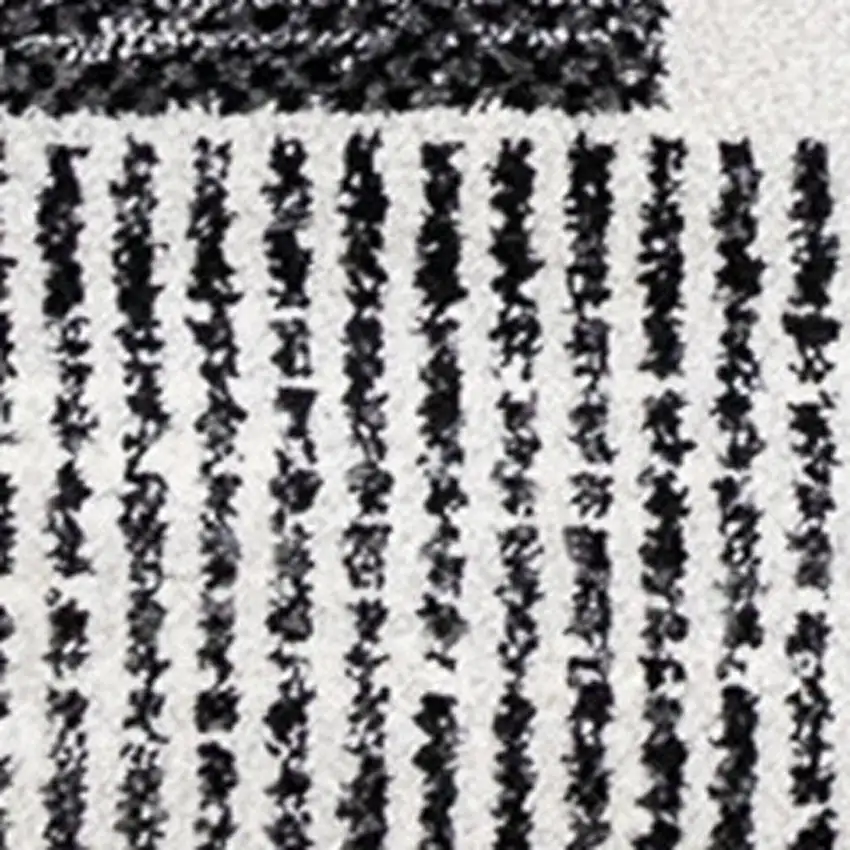 White And Gray Striped Area Rug Photo 4