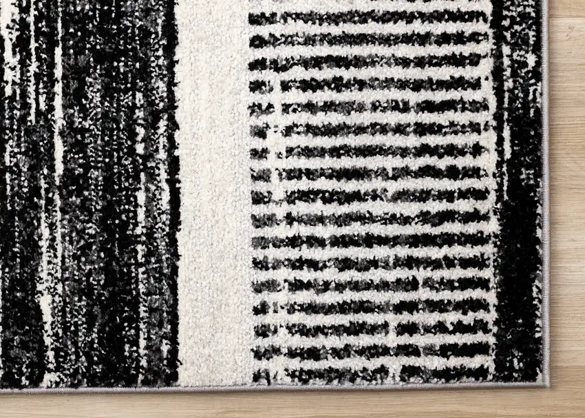 White And Gray Striped Area Rug Photo 7