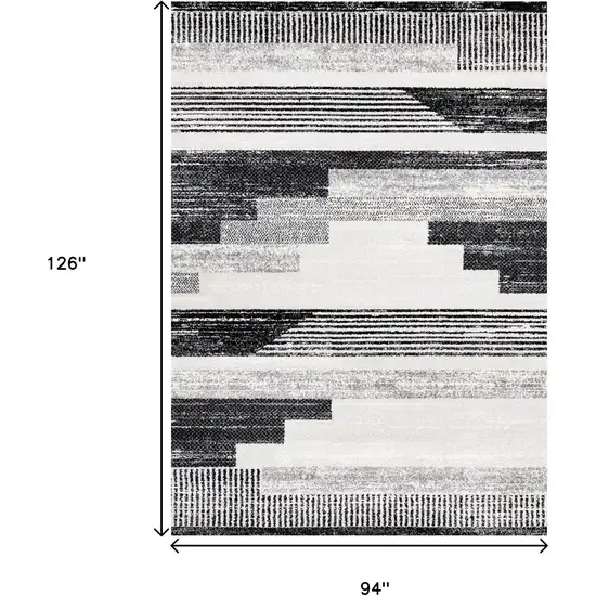 White And Gray Striped Area Rug Photo 3