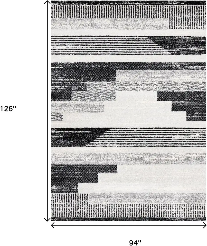 White And Gray Striped Area Rug Photo 3