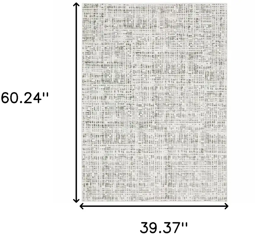 White And Grey Abstract Power Loom Stain Resistant Area Rug Photo 3