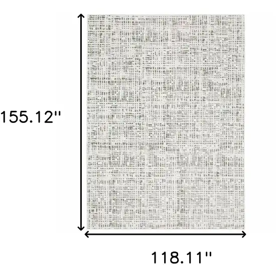 White And Grey Abstract Power Loom Stain Resistant Area Rug Photo 3