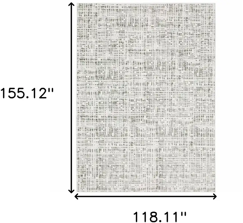 White And Grey Abstract Power Loom Stain Resistant Area Rug Photo 3