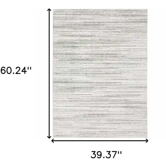 White And Grey Abstract Power Loom Stain Resistant Area Rug Photo 3