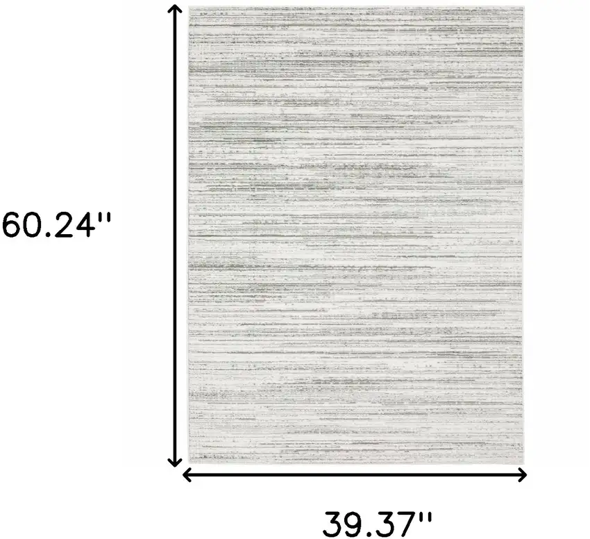 White And Grey Abstract Power Loom Stain Resistant Area Rug Photo 3