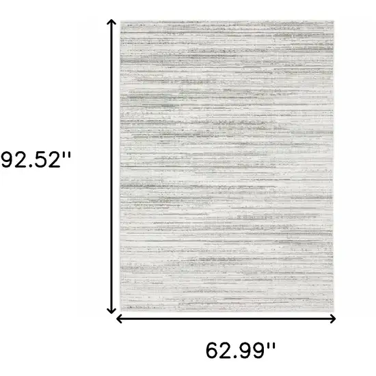 White And Grey Abstract Power Loom Stain Resistant Area Rug Photo 3