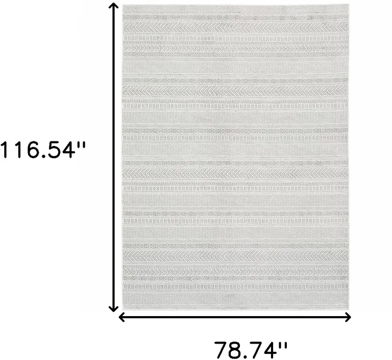 White And Grey Geometric Power Loom Stain Resistant Area Rug Photo 3