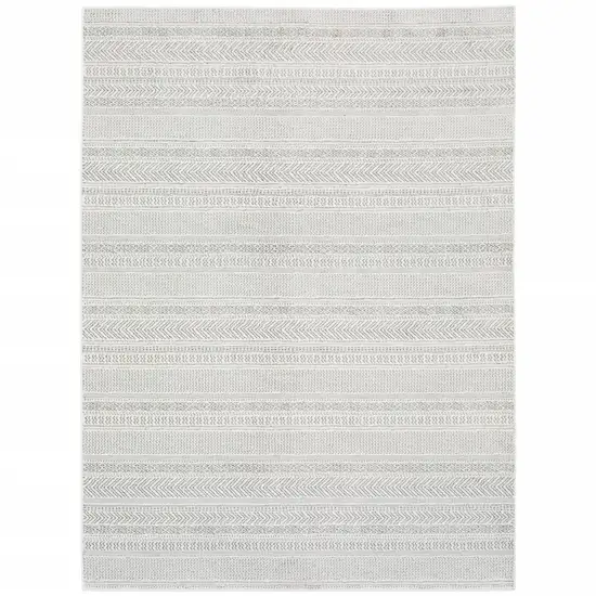 White And Gray Geometric Distressed Area Rug Photo 2