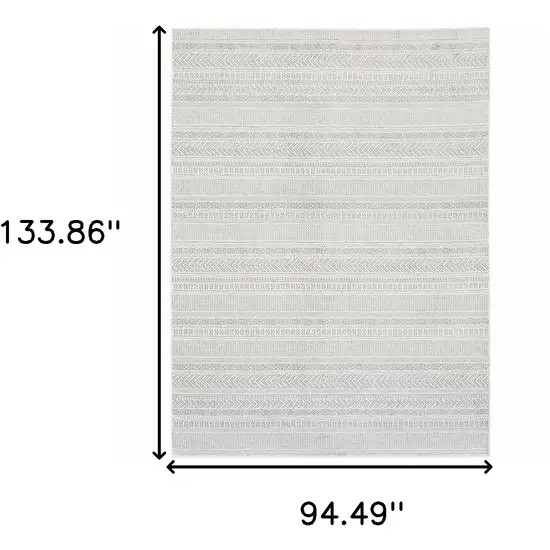White And Gray Geometric Distressed Area Rug Photo 3