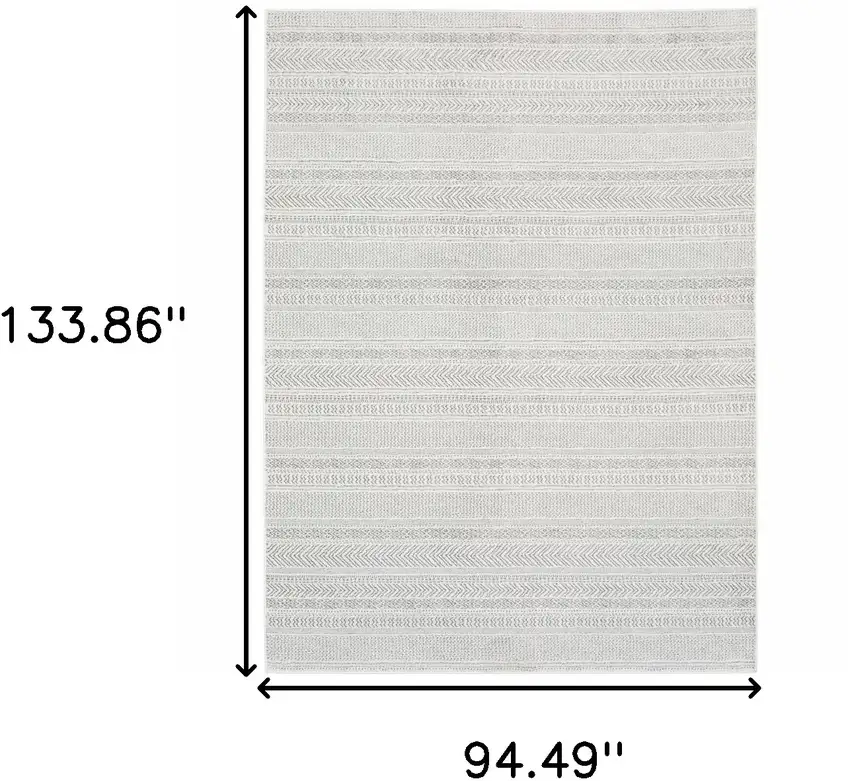 White And Gray Geometric Distressed Area Rug Photo 3