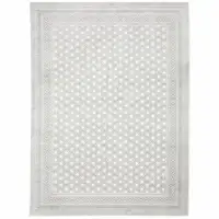 Photo of White And Grey Oriental Power Loom Stain Resistant Area Rug