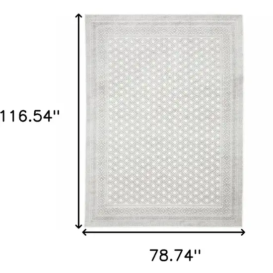 White And Gray Oriental Distressed Area Rug Photo 3