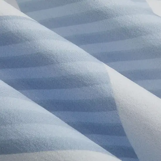 White And Light Blue Diamond Area Rug With Fringe Photo 7