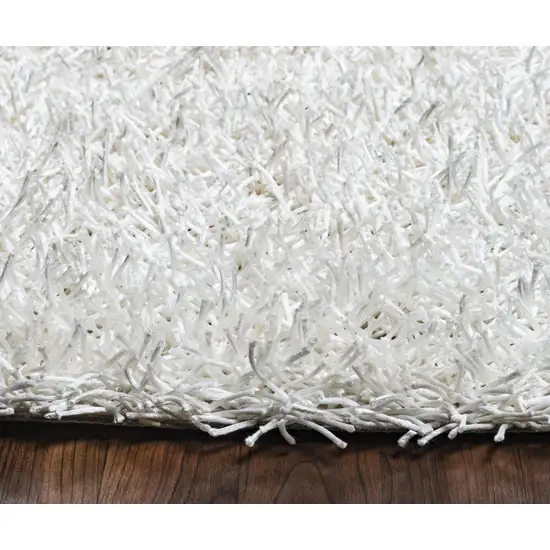 White And Natural Shag Hand Tufted Area Rug Photo 5