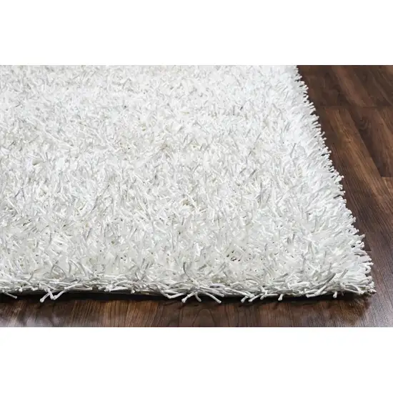 White And Natural Shag Hand Tufted Area Rug Photo 2