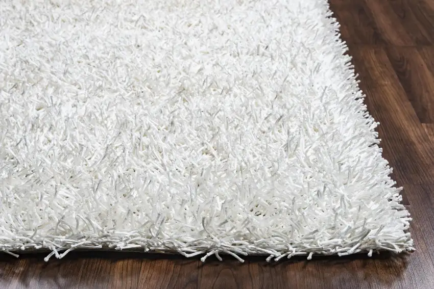 White And Natural Shag Hand Tufted Area Rug Photo 2