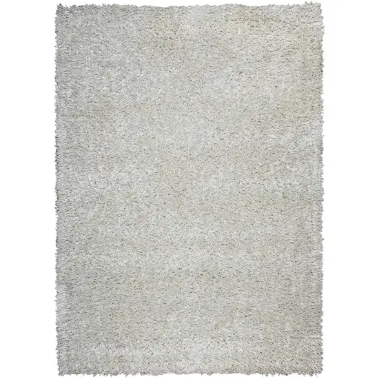White And Natural Shag Hand Tufted Area Rug Photo 1