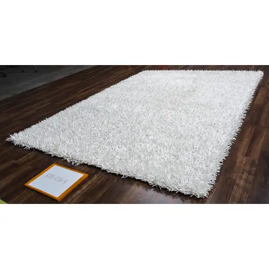 White And Natural Shag Hand Tufted Area Rug Photo 4