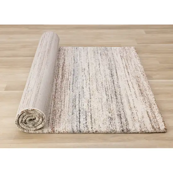 White And Orange Abstract Area Rug Photo 7