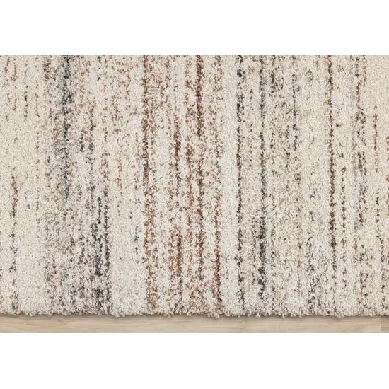 White And Orange Abstract Area Rug Photo 8