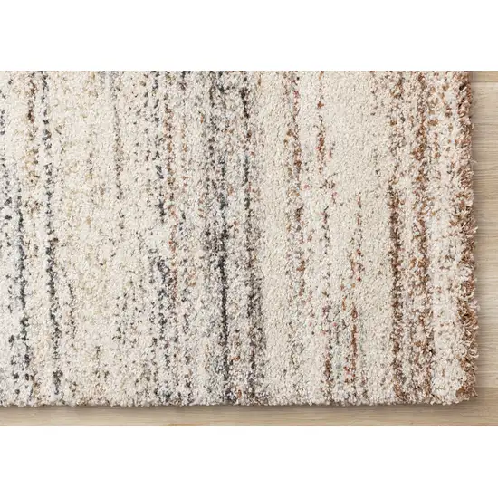 White And Orange Abstract Area Rug Photo 7