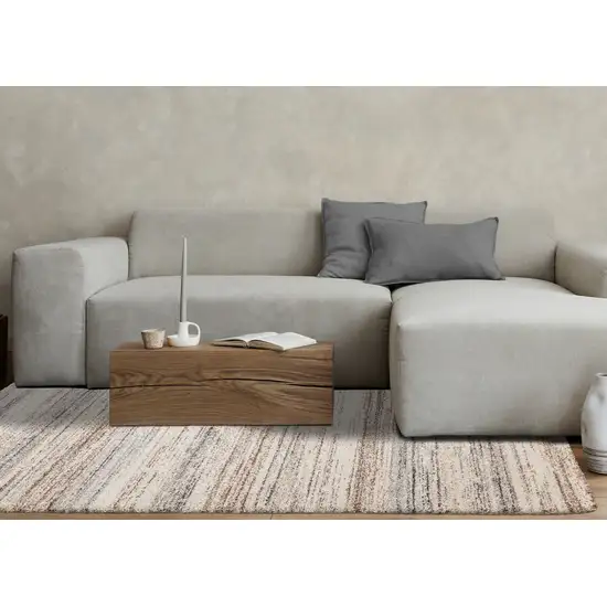 White And Orange Abstract Area Rug Photo 5