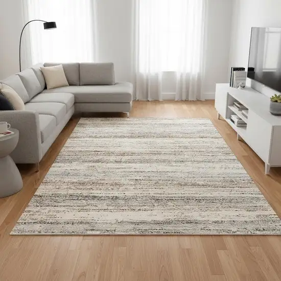 White And Orange Abstract Area Rug Photo 1