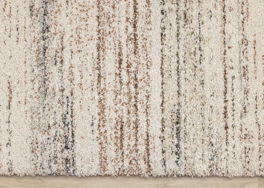 White And Orange Abstract Area Rug Photo 9