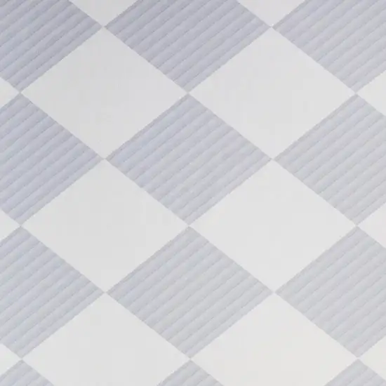 White And Purple Diamond Area Rug With Fringe Photo 4