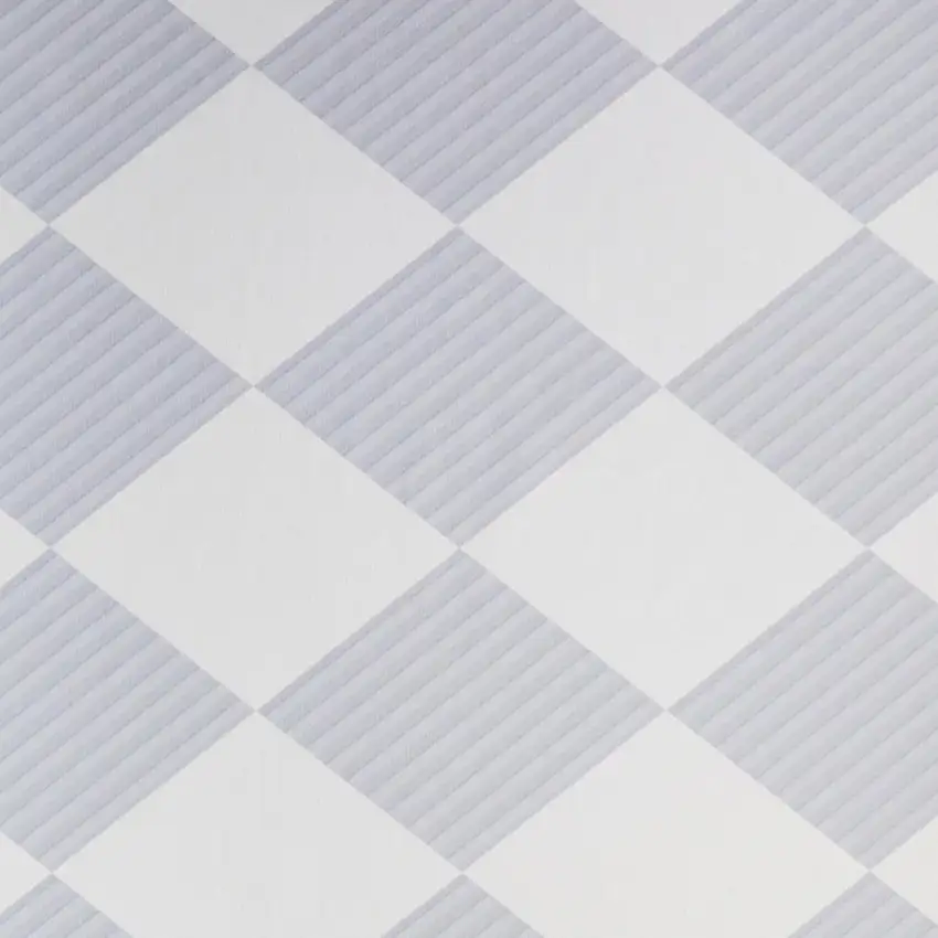 White And Purple Diamond Area Rug With Fringe Photo 4