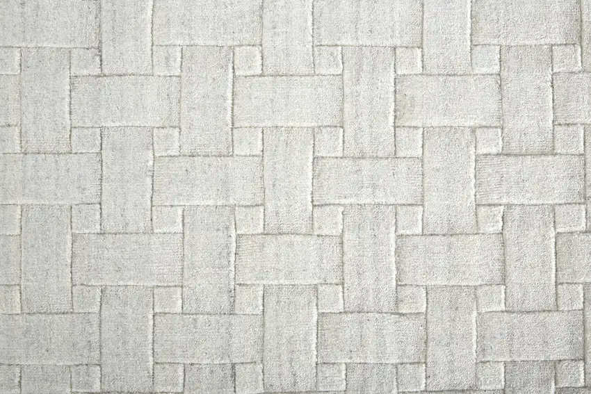 White And Silver Striped Hand Woven Area Rug Photo 3