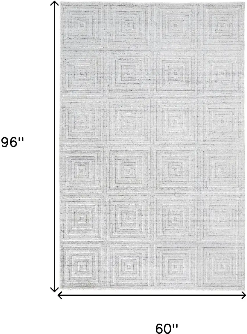 White And Silver Striped Hand Woven Area Rug Photo 10