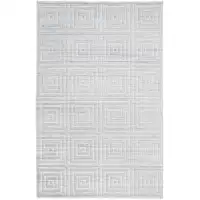Photo of White And Silver Striped Hand Woven Area Rug