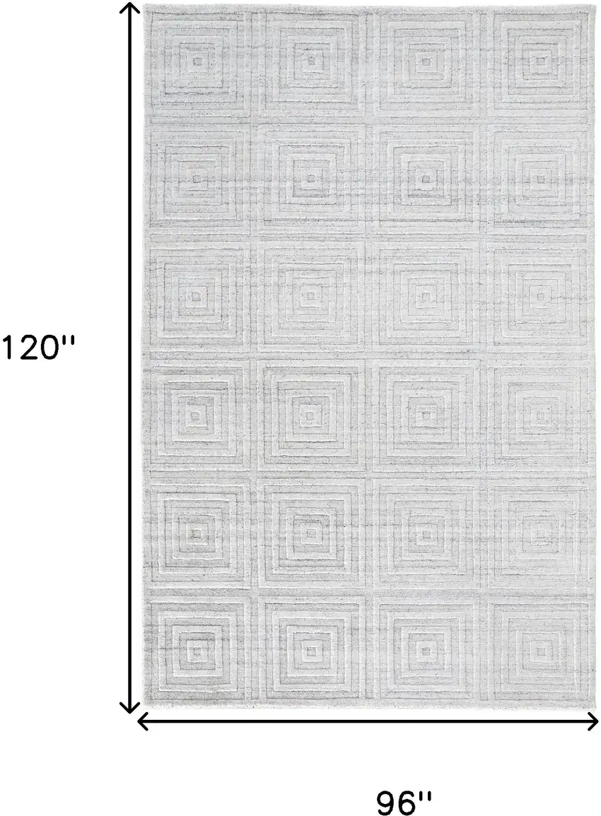White And Silver Striped Hand Woven Area Rug Photo 10