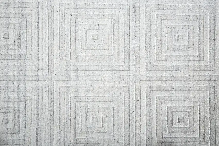 White And Silver Striped Hand Woven Area Rug Photo 9