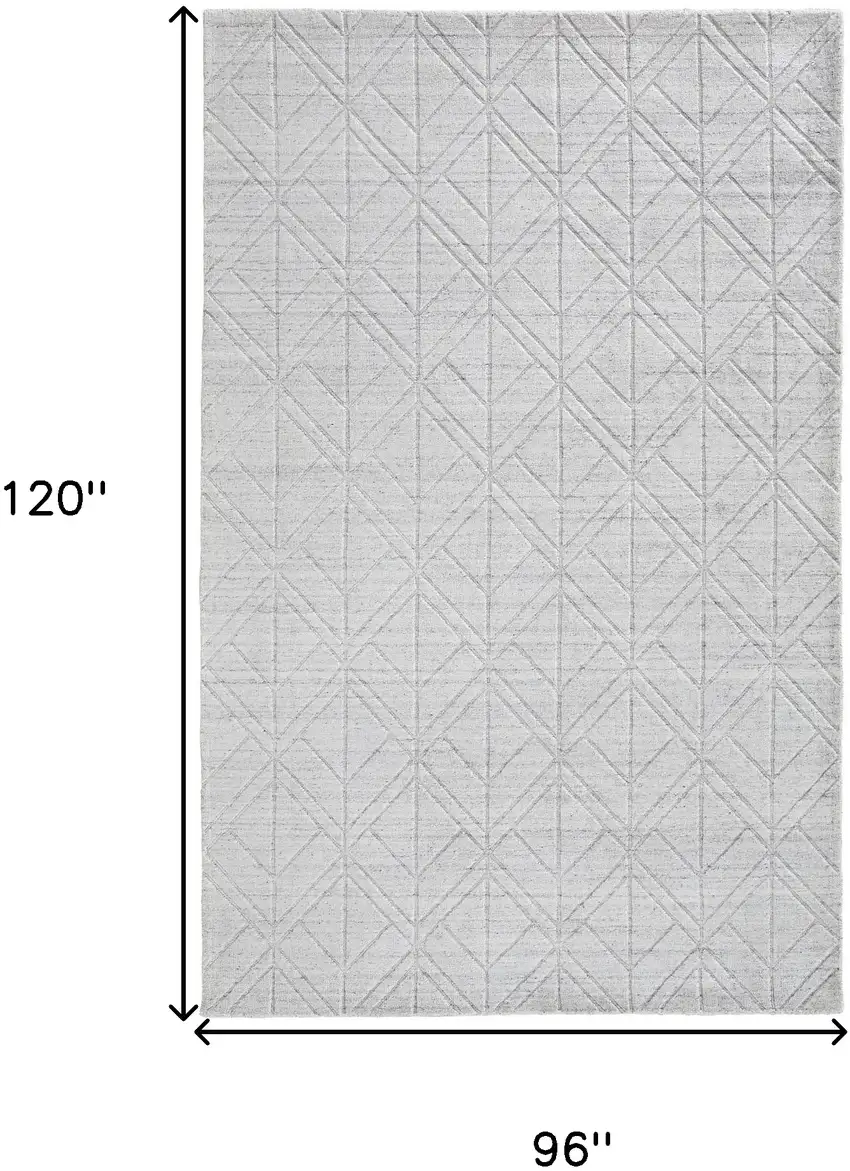 White And Silver Striped Hand Woven Area Rug Photo 10
