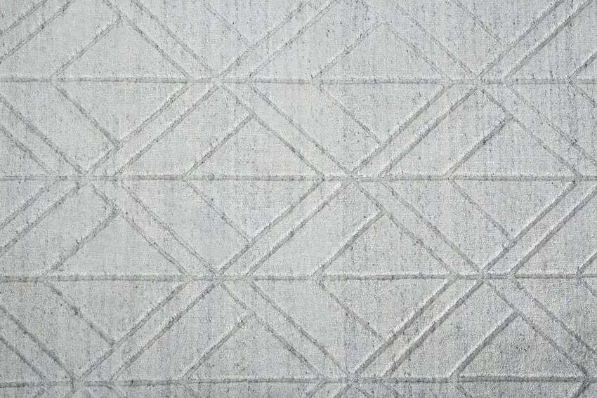 White And Silver Striped Hand Woven Area Rug Photo 9