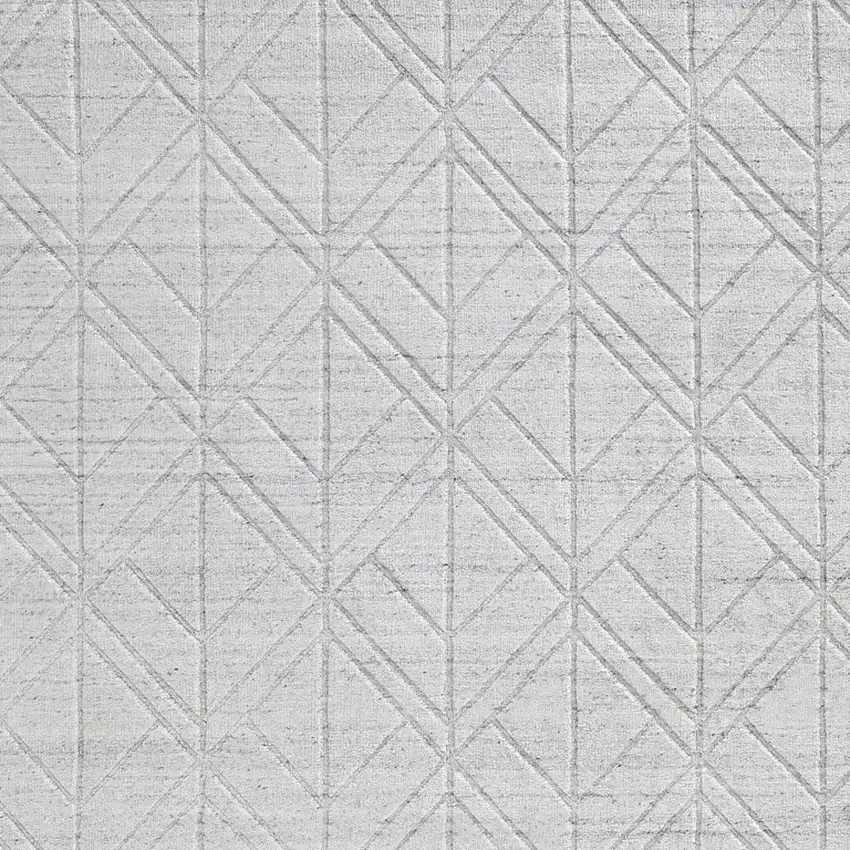 White And Silver Striped Hand Woven Area Rug Photo 1